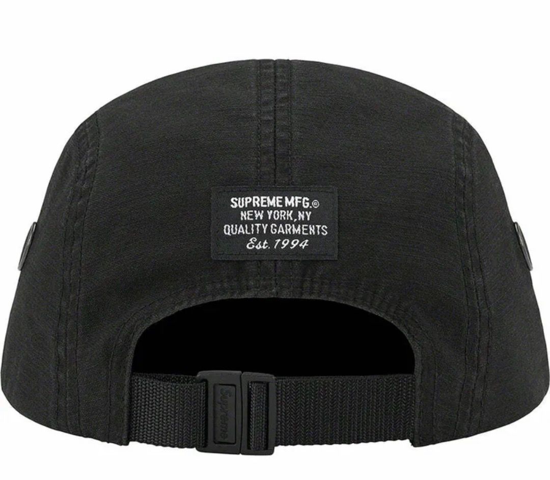 Supreme MILITARY CAMP CAP BLACK, 男裝, 手錶及配件, 棒球帽、帽
