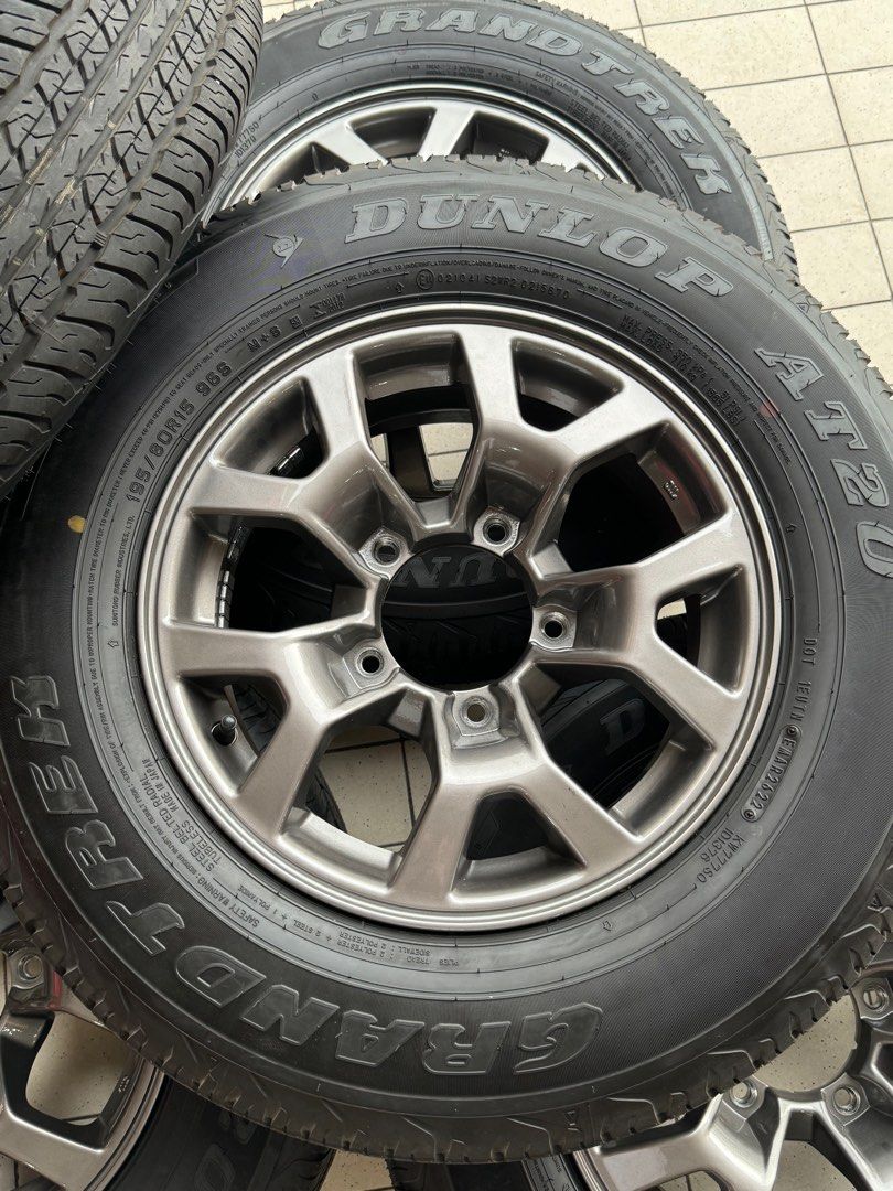 Suzuki Jimny Original Tyre and Rim (5pieces), Auto Accessories on Carousell