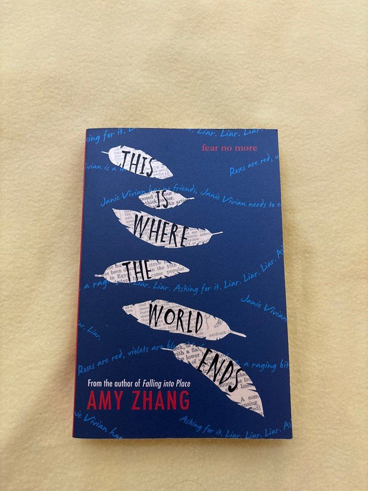 This is Where the World Ends by Amy Zhang (Category: Storybooks) located in Paranaque City. Submitted by nallypoo (Listing ID 1271111178, Image 1). Description: Minimal highlights on 5 pages (see pic for sample) This book is used. Please expect foxing on the pages and creases on the spine. .