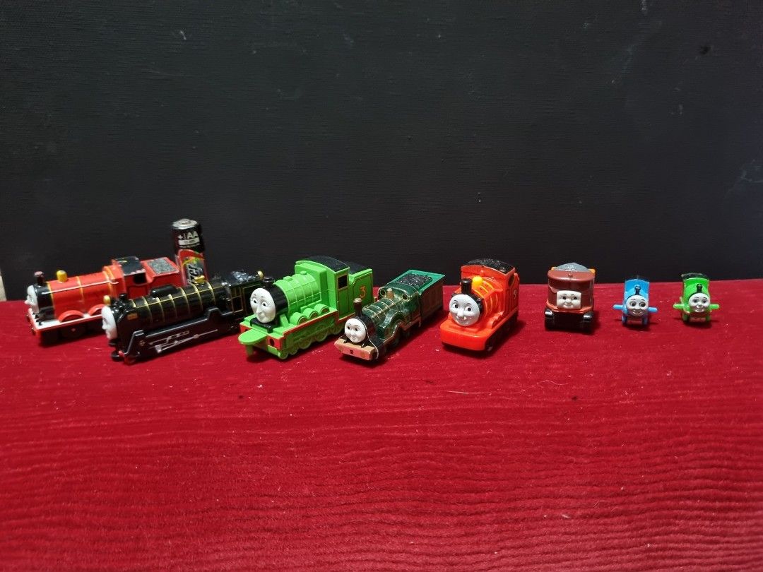 Thomas train set (Category: Vehicle & Diecast Models) located in Banaybanay. Submitted by rbjuvyreyn18879 (Listing ID 1271140786, Image 2). Description: eight pieces ( 8 ) assorted thomas trains..2 pcs metal others are hard plastics..all imported from japan & u.s..all in good conditions...