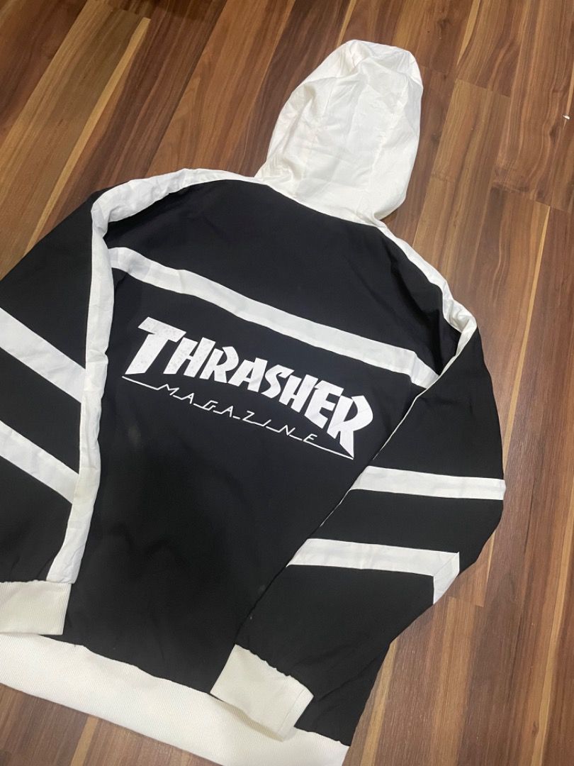Half black and white cheap thrasher hoodie