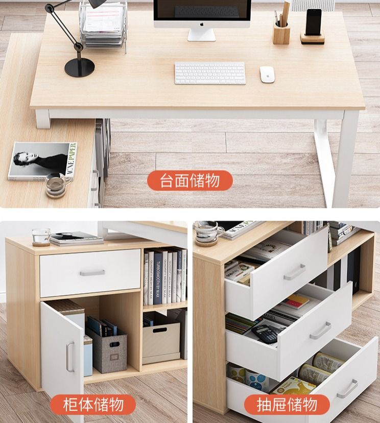 Utility desk with side cabinet, work desk, study desk, Furniture & Home ...