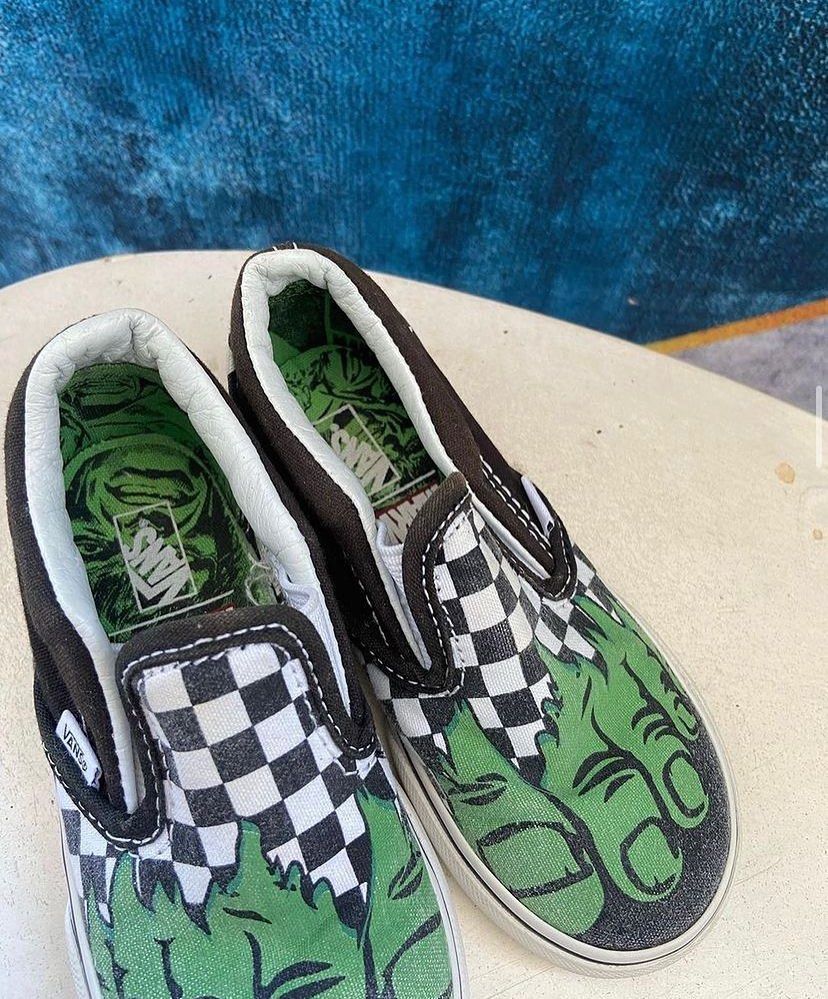 vans slip ons marvel hulk vans