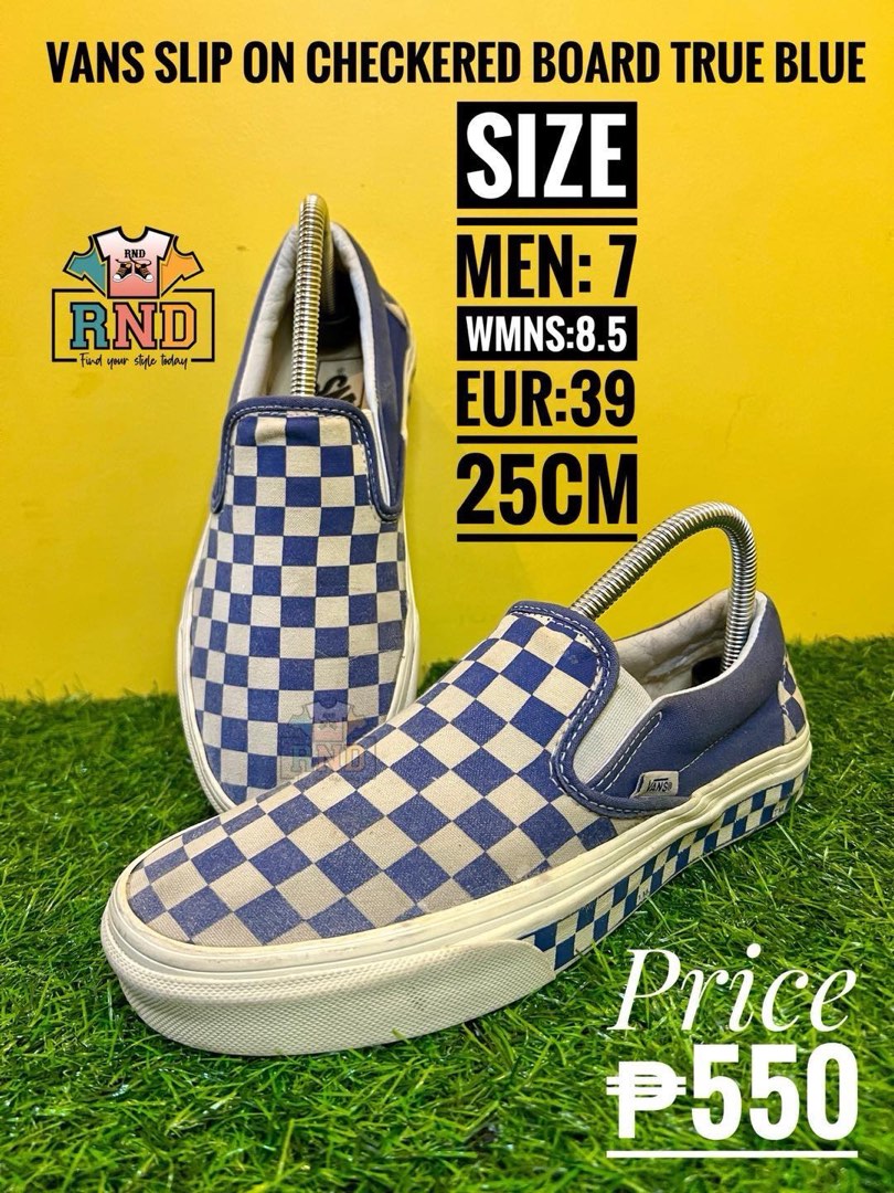 True blue sales checkered vans