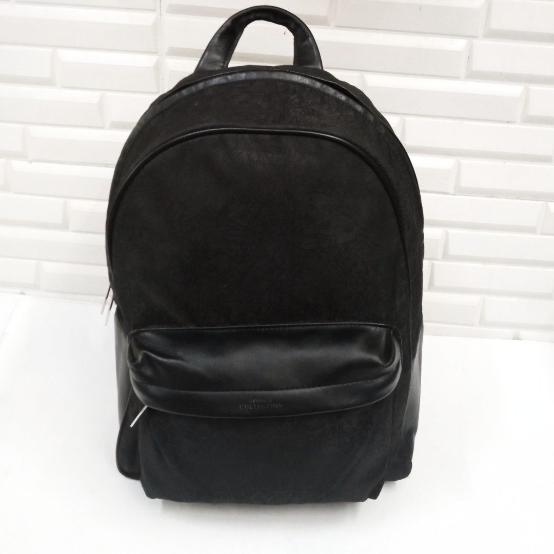 Versace Collection Nylon And Leather Backpack, Luxury, Bags  display picture 1