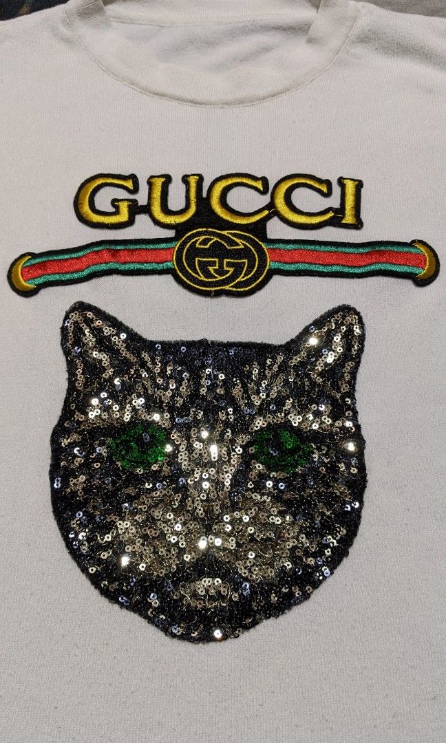 Gucci cat sequin t shirt outlet