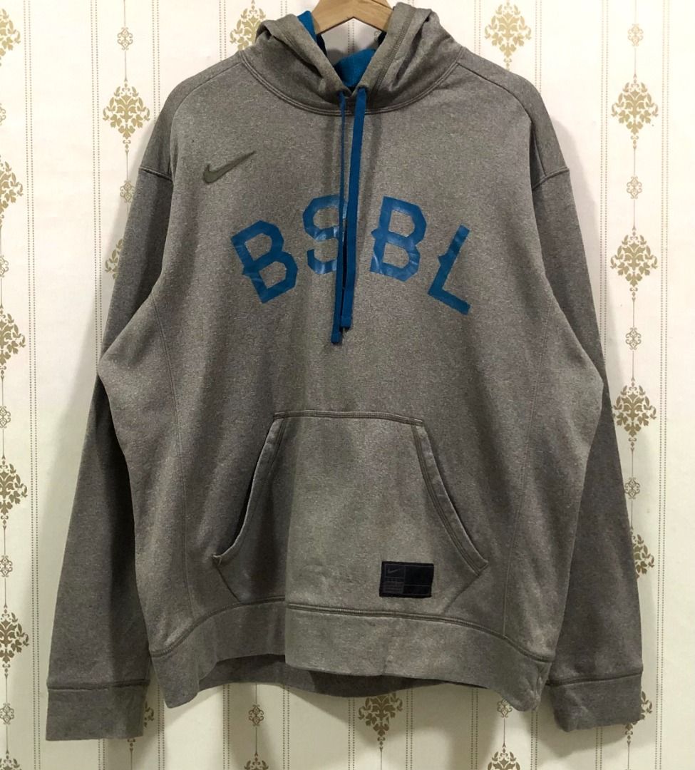 Vintage Y2k Nike Baseball small logo therma fit hoodie oversized