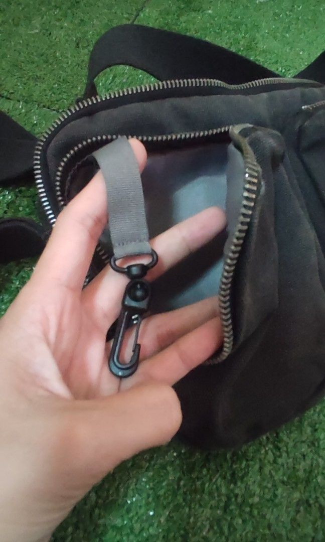 LANDS END Denim Canvas Sling Bag