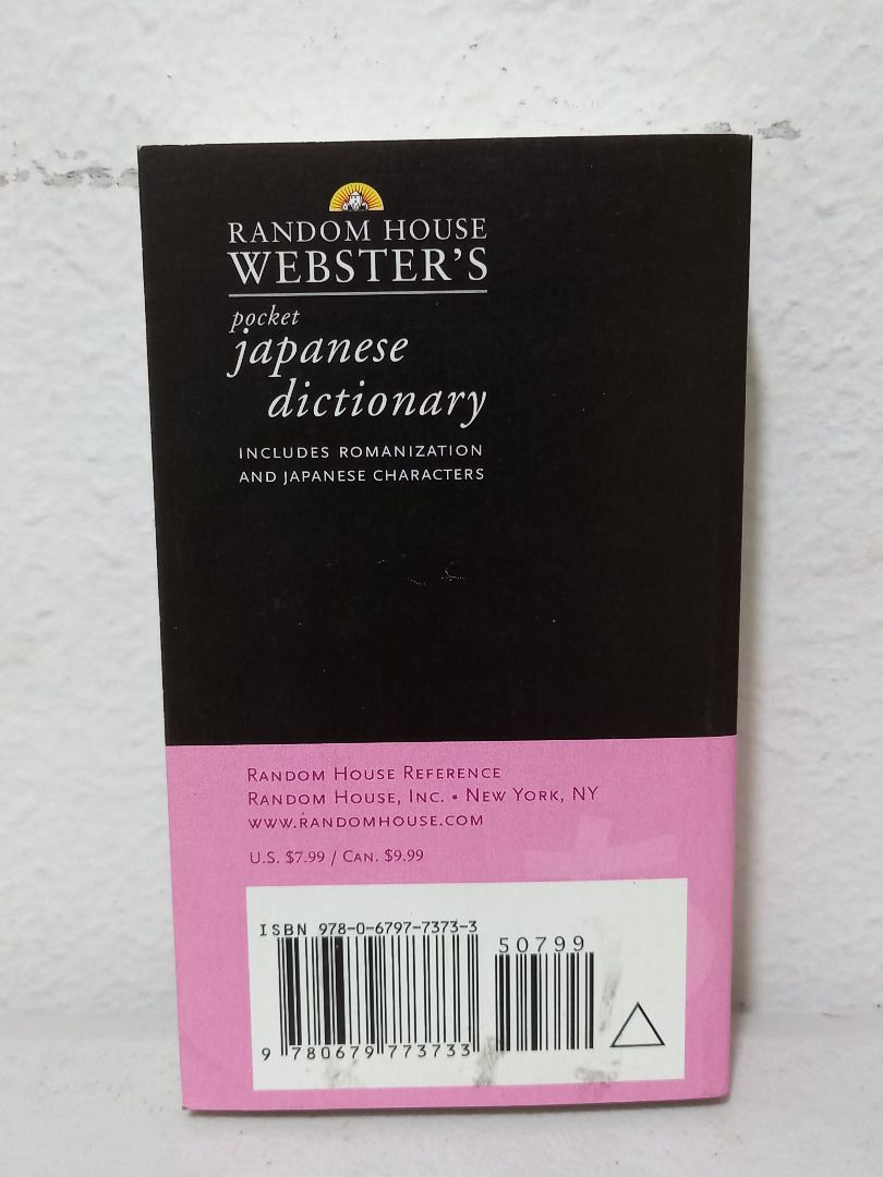 Webster's Pocket Japanese Dictionary (Category: Textbooks) located in Quezon City. Submitted by mb.tan (Listing ID 1271055714, Image 2). Description: - Webster's Pocket Japanese Dictionary - 1996, Random House.
