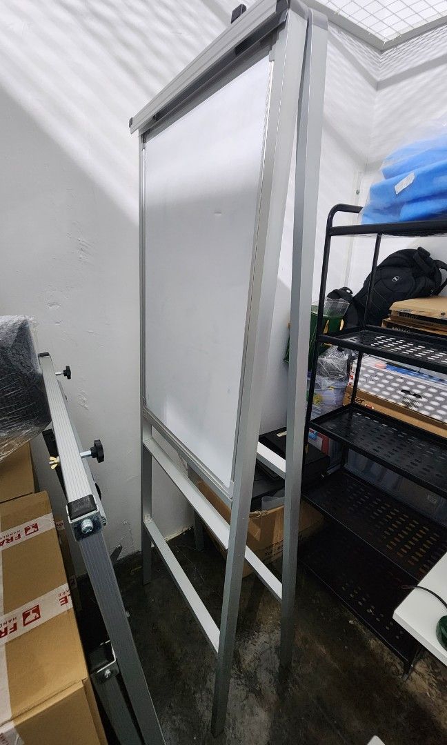 Whiteboard with Flip Chart Paper holder, Furniture & Home Living