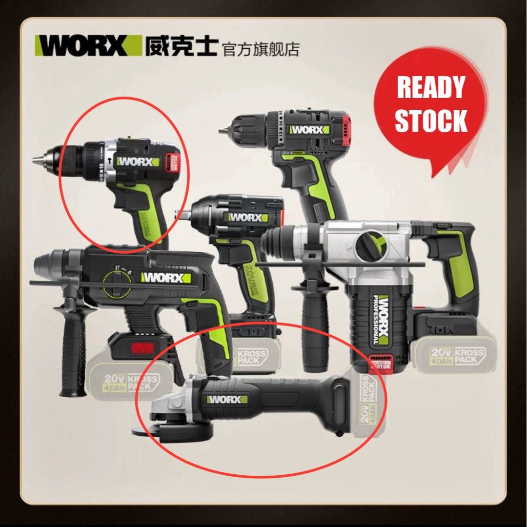 WORX Drills Impact Hammer Grinder 20V KROSS PACK