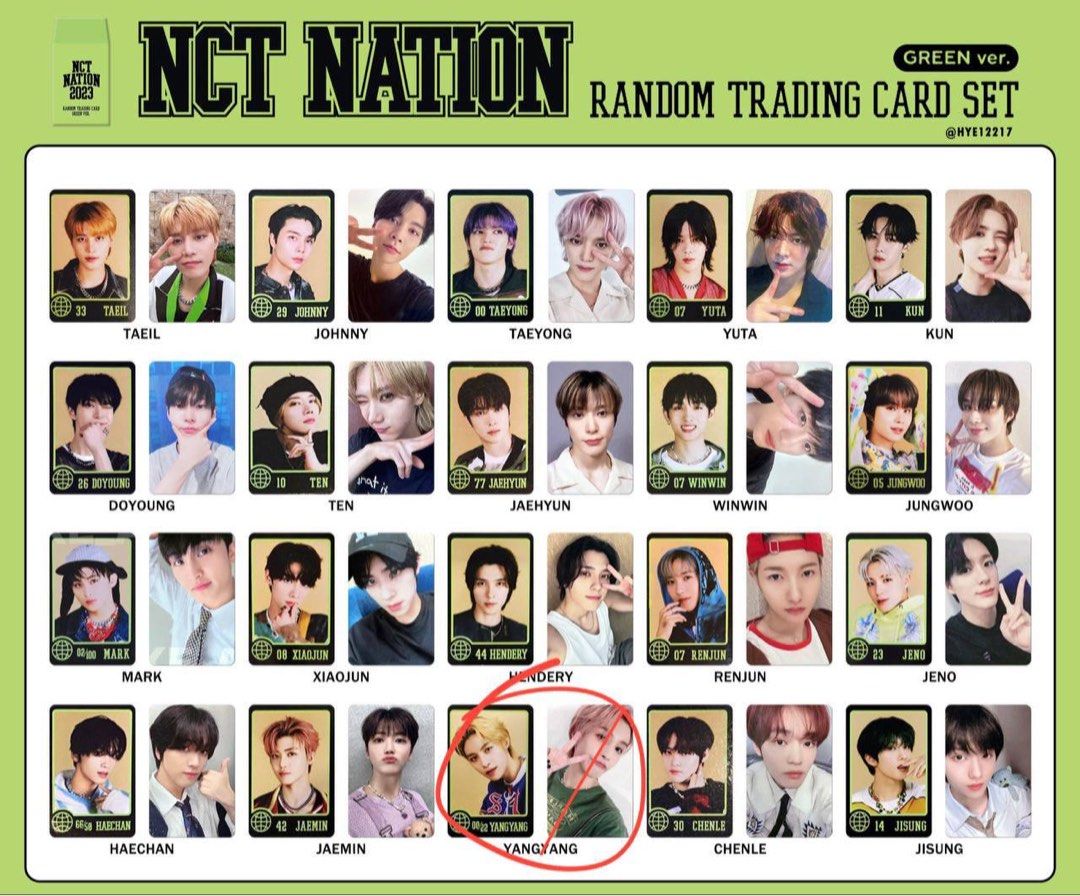 WTT NCT WAYV PC NCT NATION TRADING PACK YANGYANG CHENLE DOYOUNG