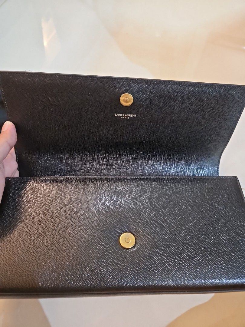 Ysl black best sale and gold clutch