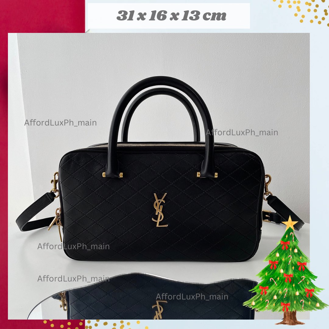 Ysl LYIA Duffle Quilted Leather Top Handle Shoulder Bag Women, Women's Fashion, Bags & Wallets