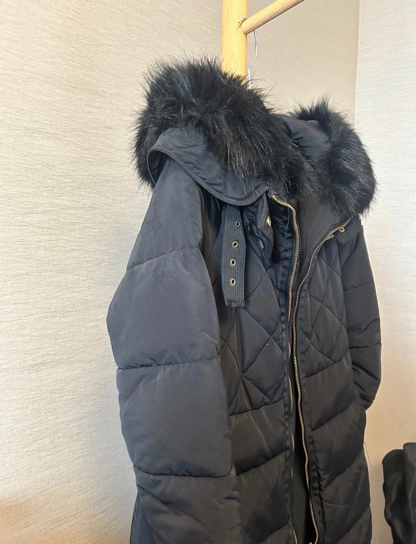 ZARA Basic Water Resistant Hooded Winter Down Jacket Puffer Coat