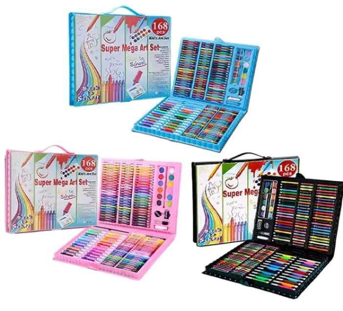 168Pcs Set Kids Super Mega Art Coloring Set Crayons Oil Pastels Color  Pencils For Drawing & Painting Children's gifts