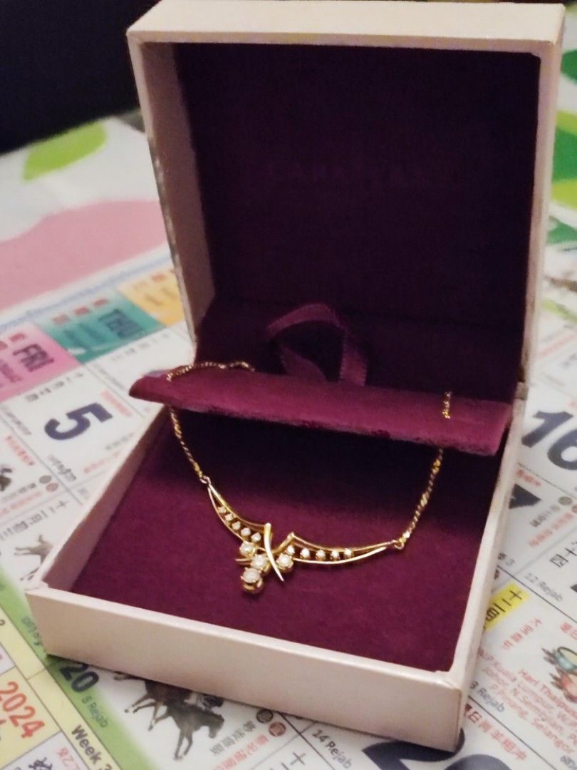 916 22k real vintage gold diamond wedding necklace