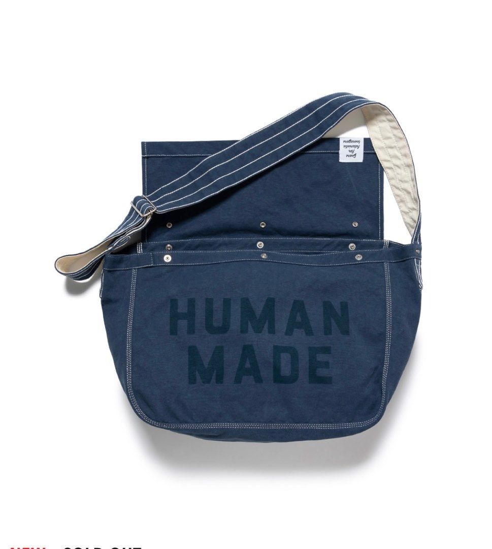 HUMAN MADE MAIL BAG NAVY LARGE バッグ Human Made Mail Bag Large - Blue Cotton Canvas | Social Status