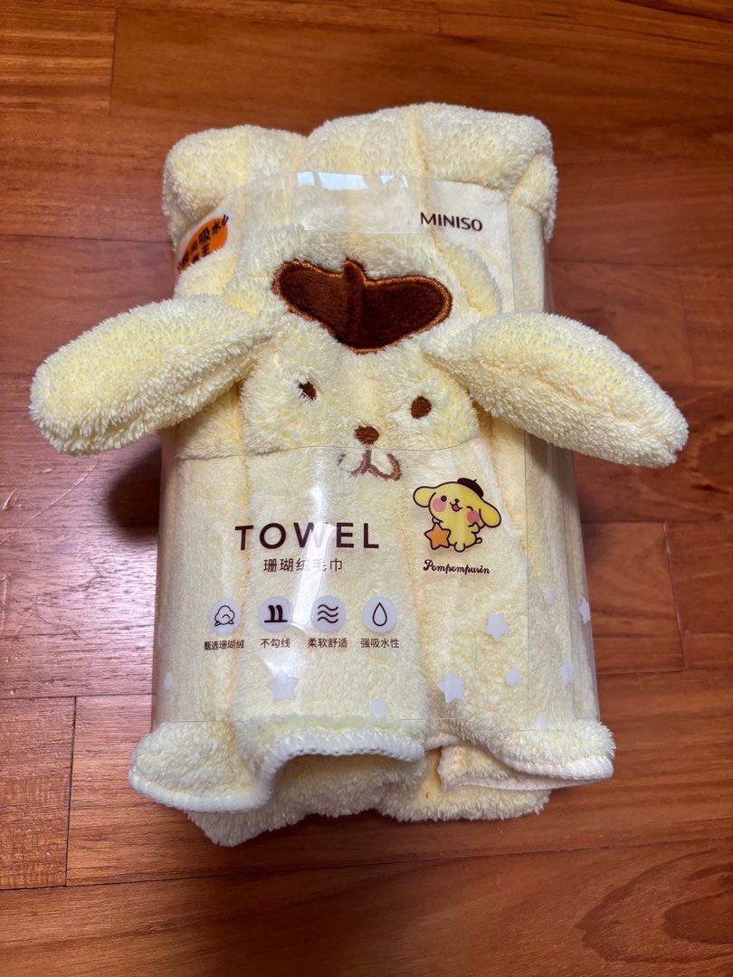 Miniso Pompompurin Microfiber Face Towel Furniture Home Living Bedding Towels on Carousell