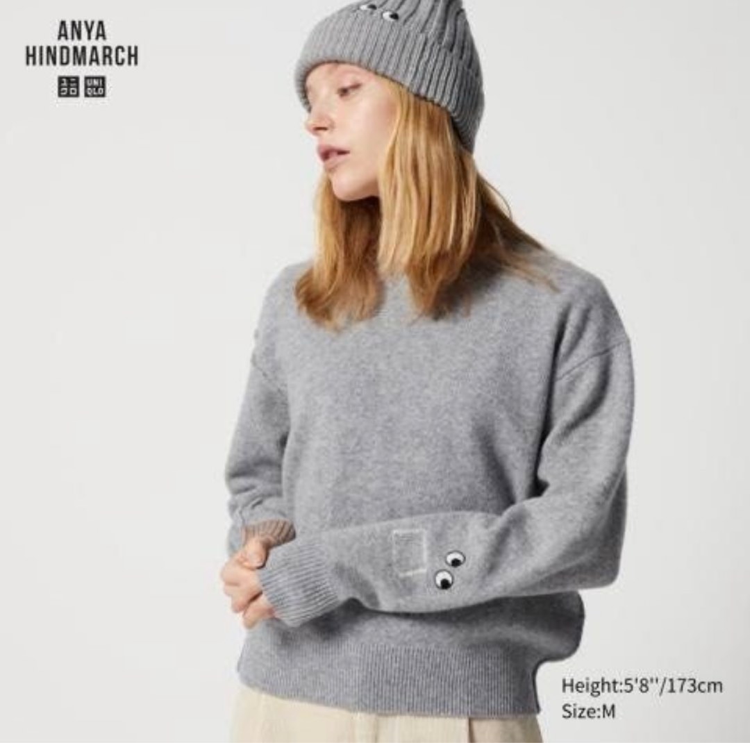 現貨Uniqlo x Anya Hindmarch 羊毛冷衫, 名牌, 手袋及銀包- Carousell