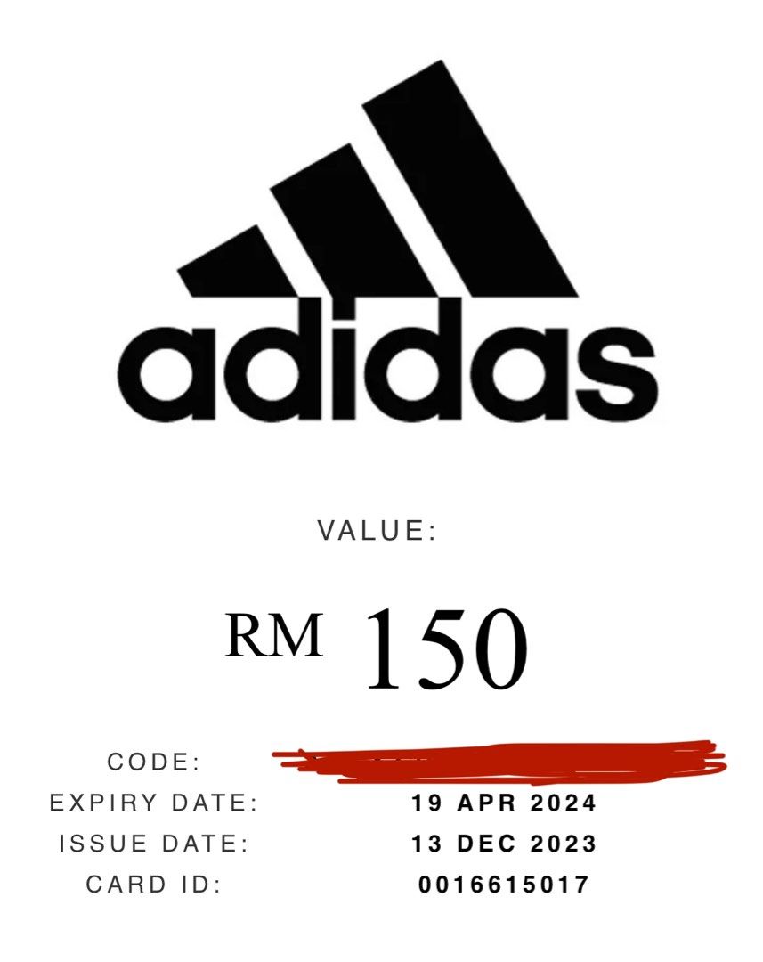 Adidas gift cheap card code
