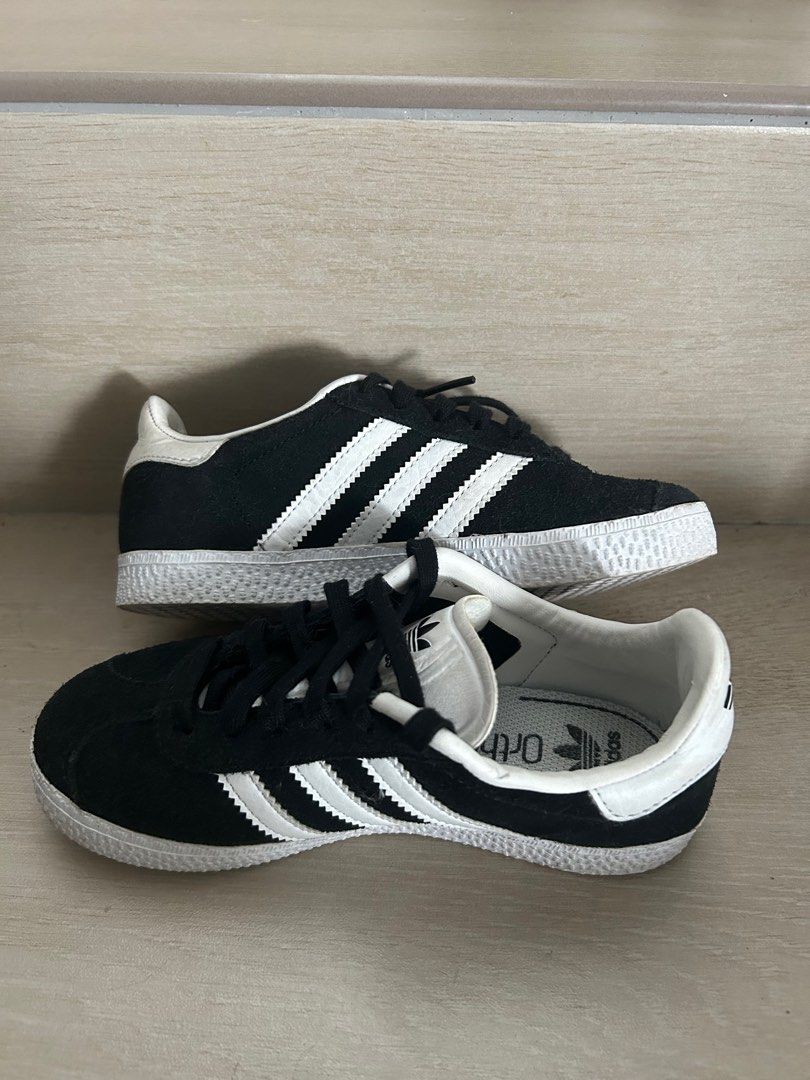 Kids black adidas gazelle sale