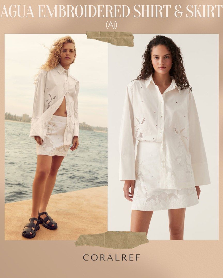 Embroidered shirt and skirt 2025