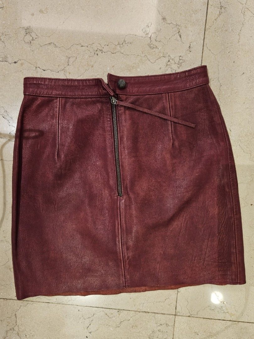 Aje pink cheap leather skirt