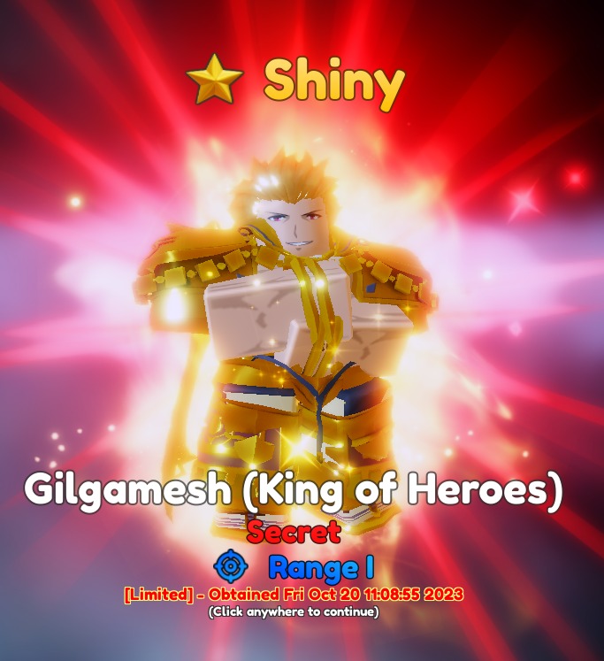 I Got Shiny Gilgamesh Anime Adventures 