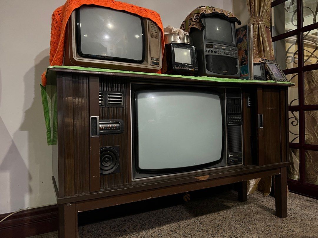 Old wooden store door tv