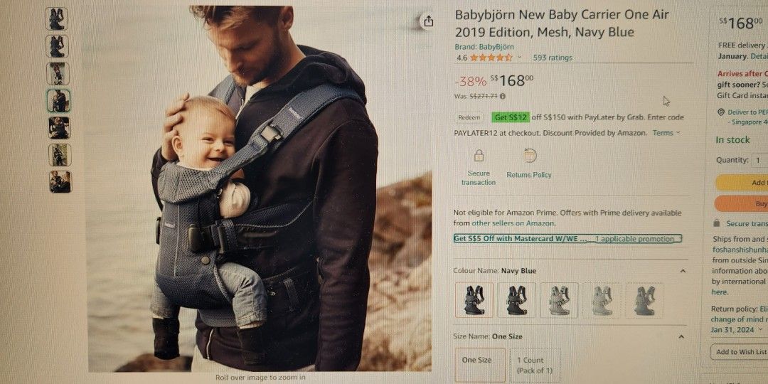 Babybjorn new baby carrier one air 2019 edition wind rain protection