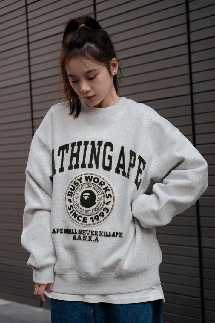 BAPE COLLEGE GRAPHIC CREWNECK Men s Fashion Tops Sets Hoodies on Carousell