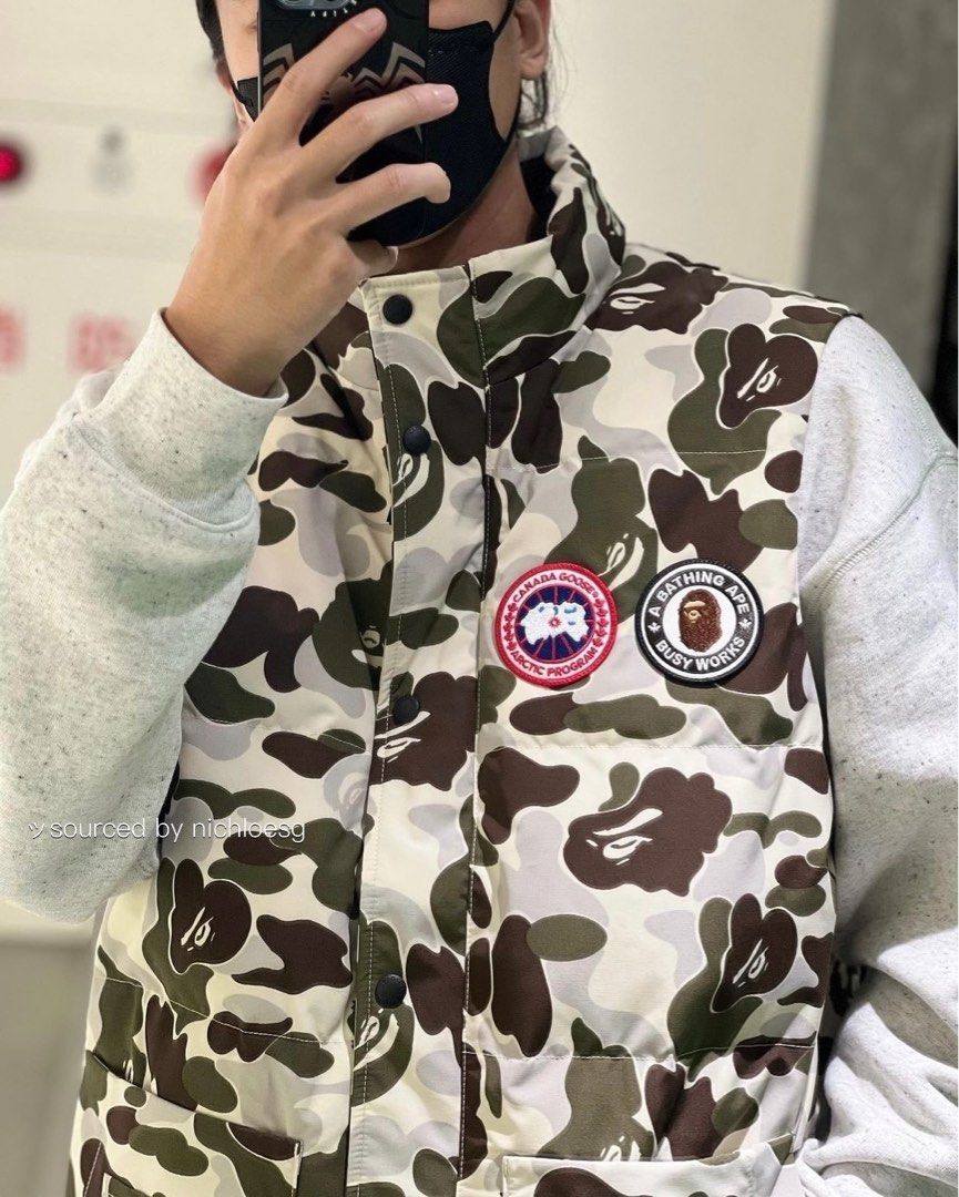 BAPE X CANADA GOOSE FREESTYLE VEST Men s Fashion Coats Jackets and Outerwear on Carousell