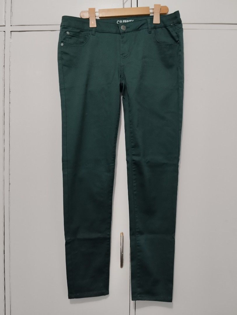 Brand New CELEBRITY PINK Dark Green Low Rise Skinny Jeans Plus