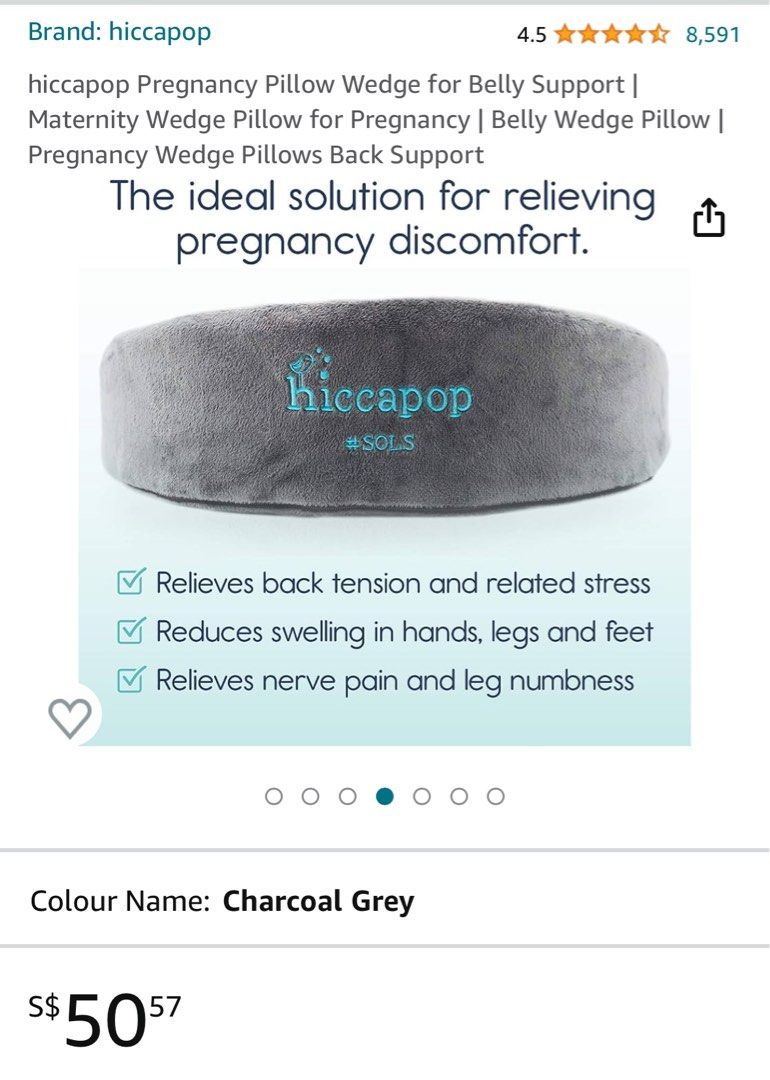 Brand new Hiccapop pregnancy pillow wedge for belly back Babies