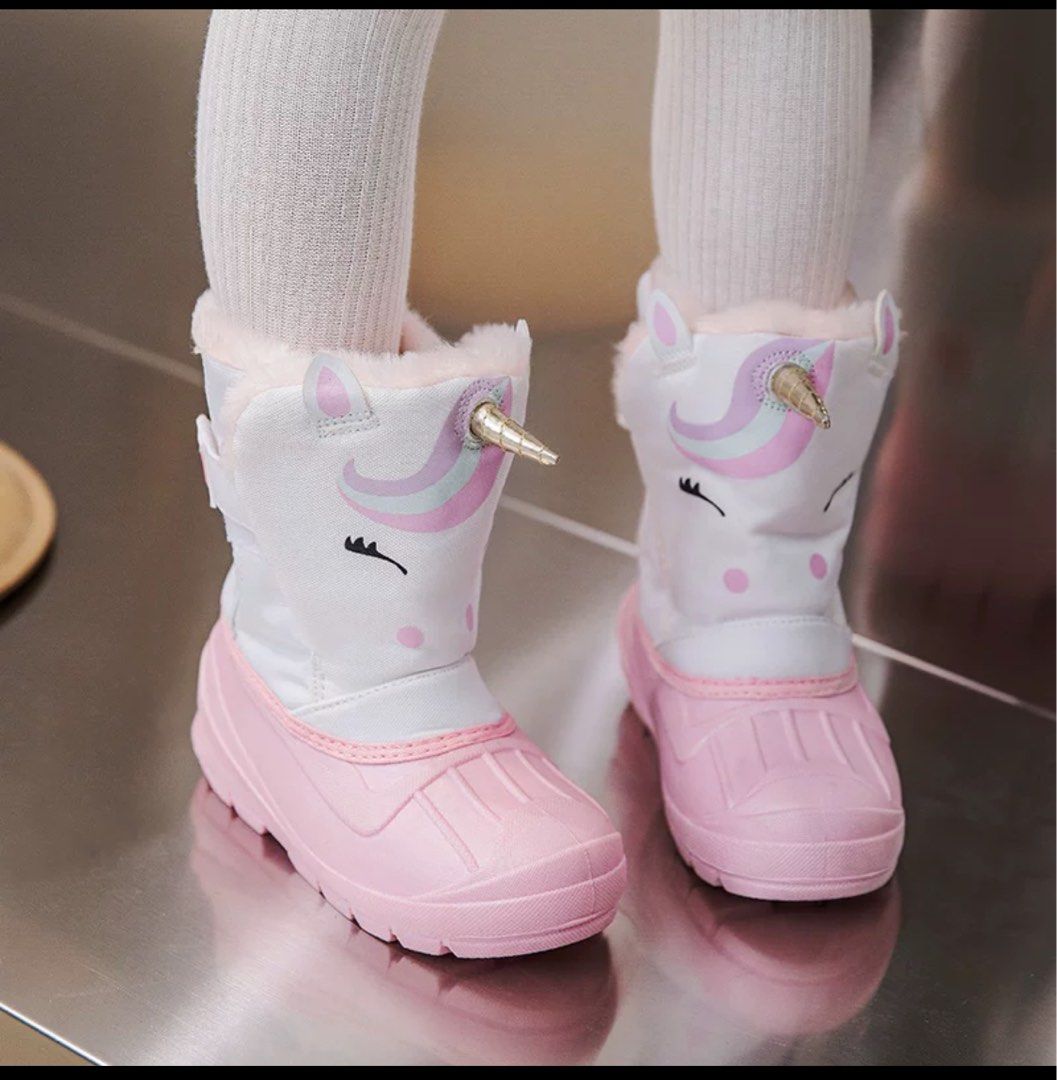 Girls unicorn winter top boots