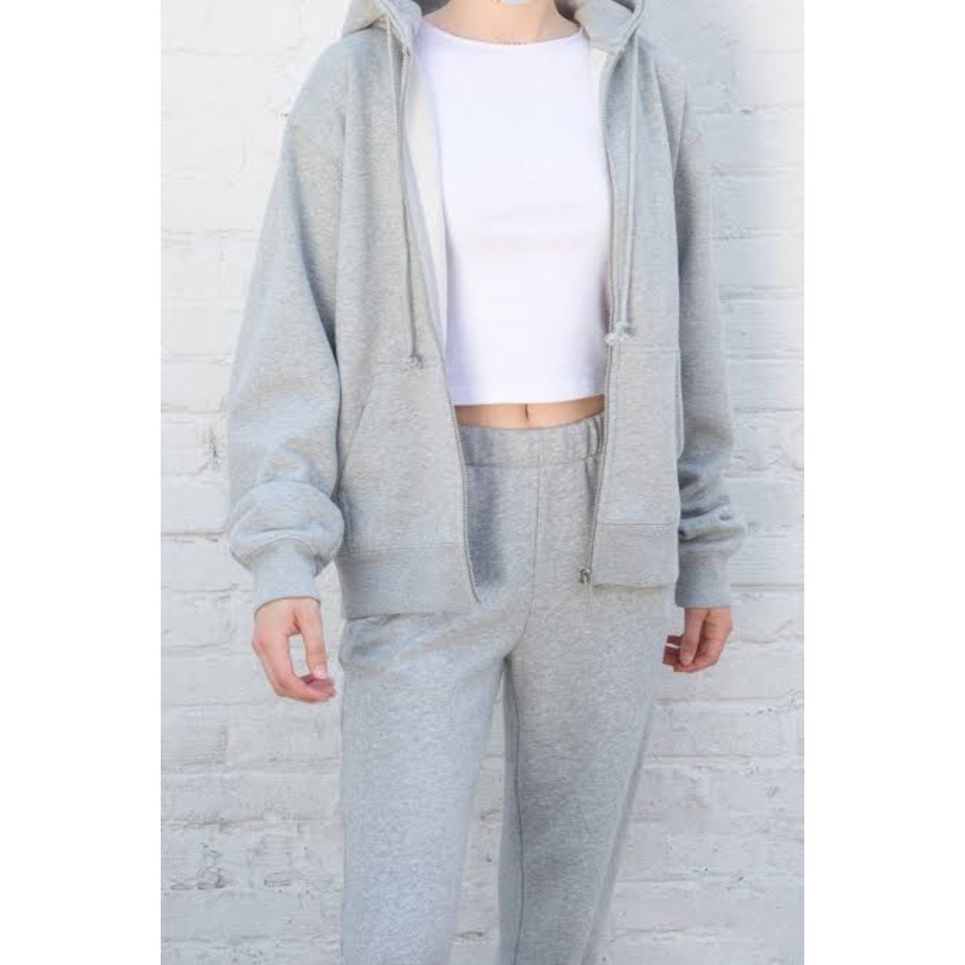 Brandy melville gray zip hoodie clearance