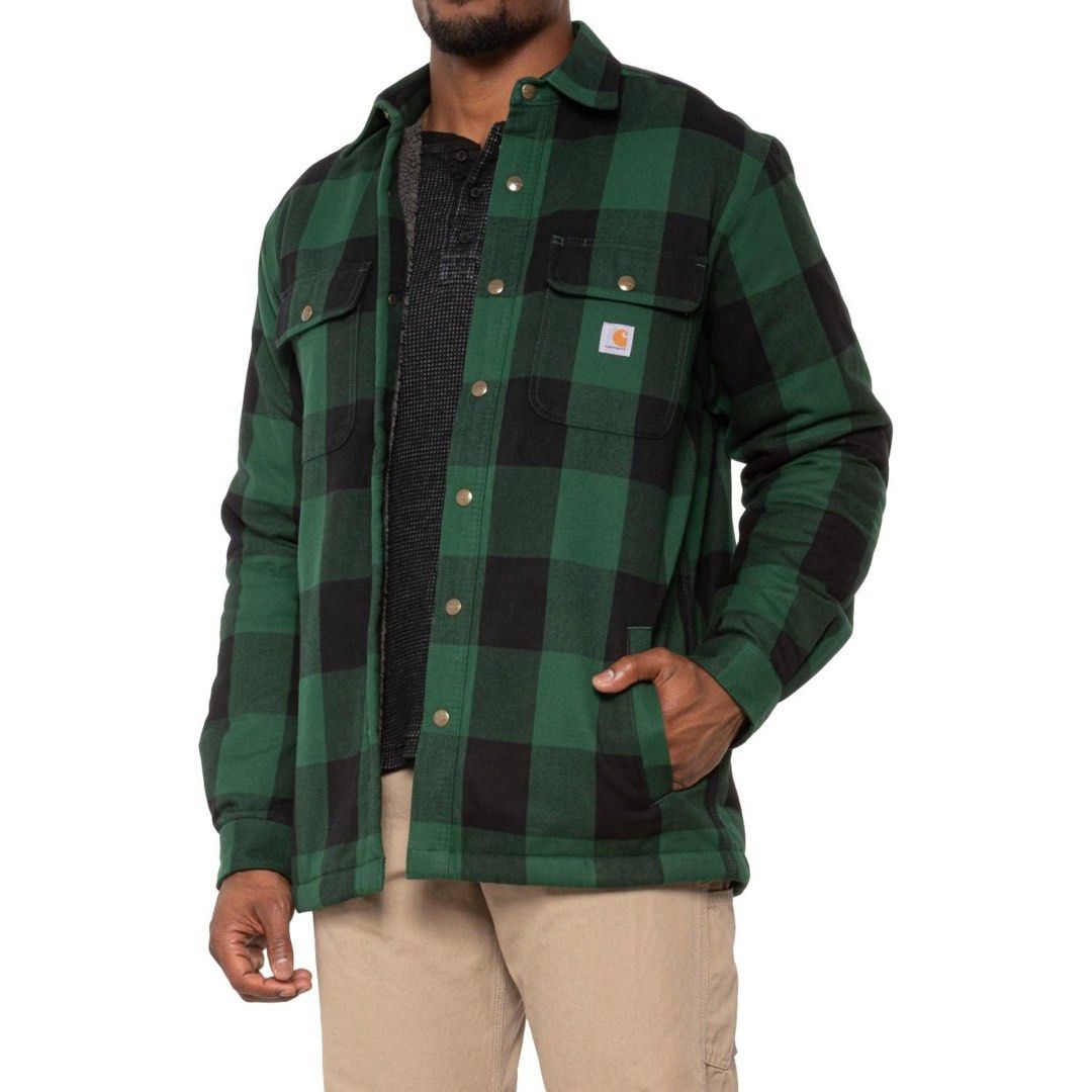 Carhartt Men's Flannel Sherpa Lined Shirt Jacket