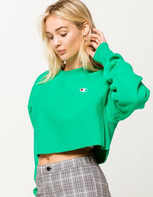 Champion cropped hoodie green on sale