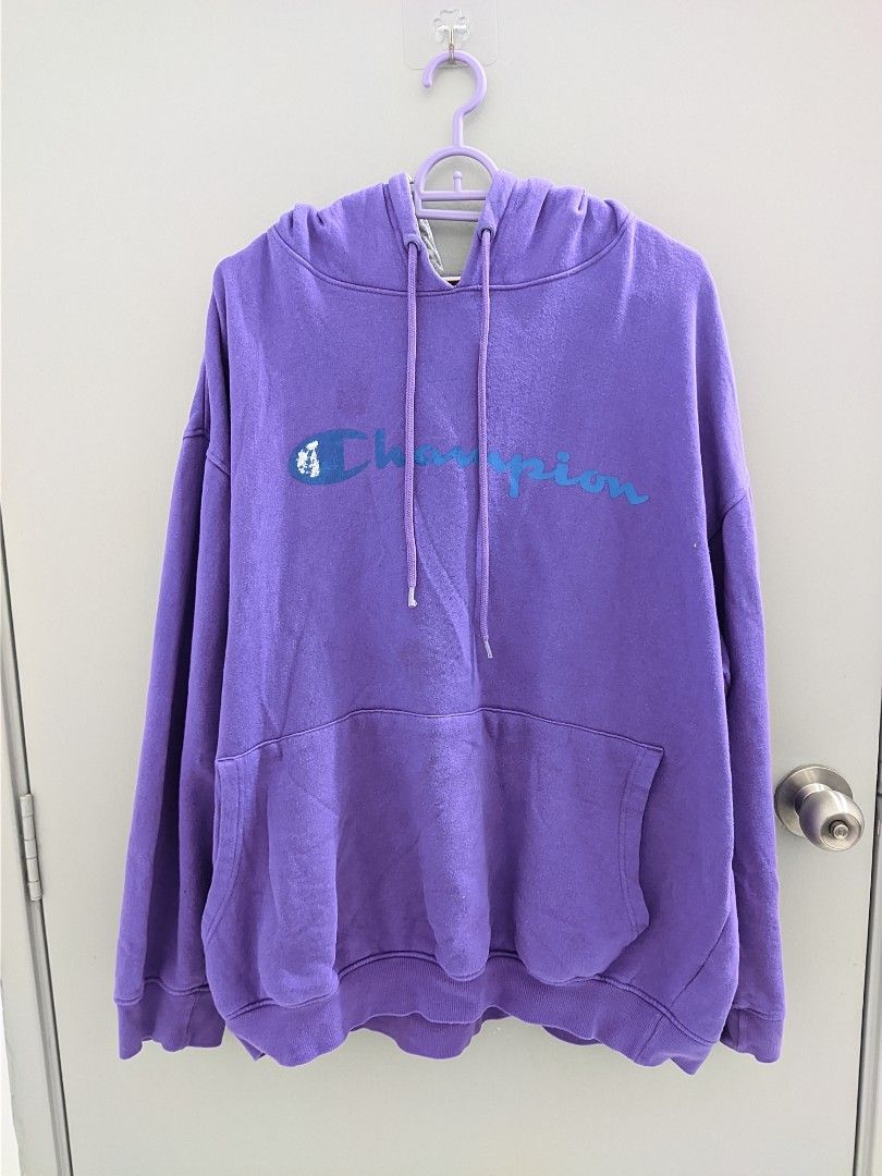 CHAMPION PURPLE HOODIE 2XL Men s Fashion Tops Sets Hoodies on
