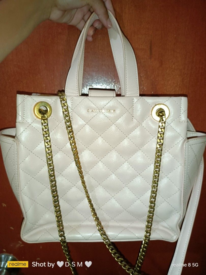 Charles & keith chain detail quilted tote 2025