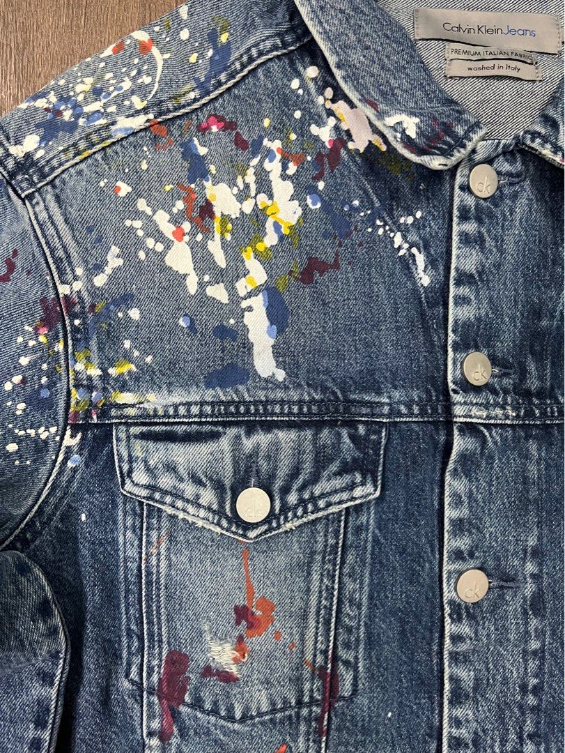 Calvin klein paint splatter jacket top