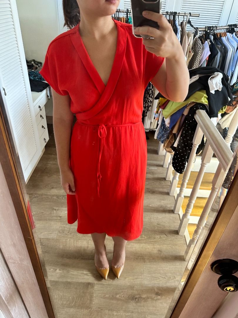 Classic Zara Basic Red Wrap Dress A Wardrobe Staple Women s