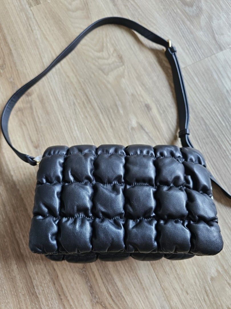 Quilted leather top crossbody bag