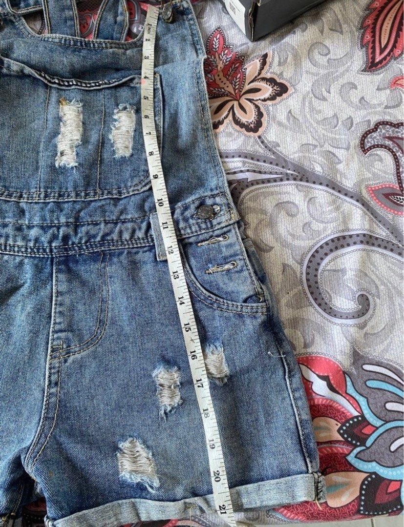 Denim jumper shorts
