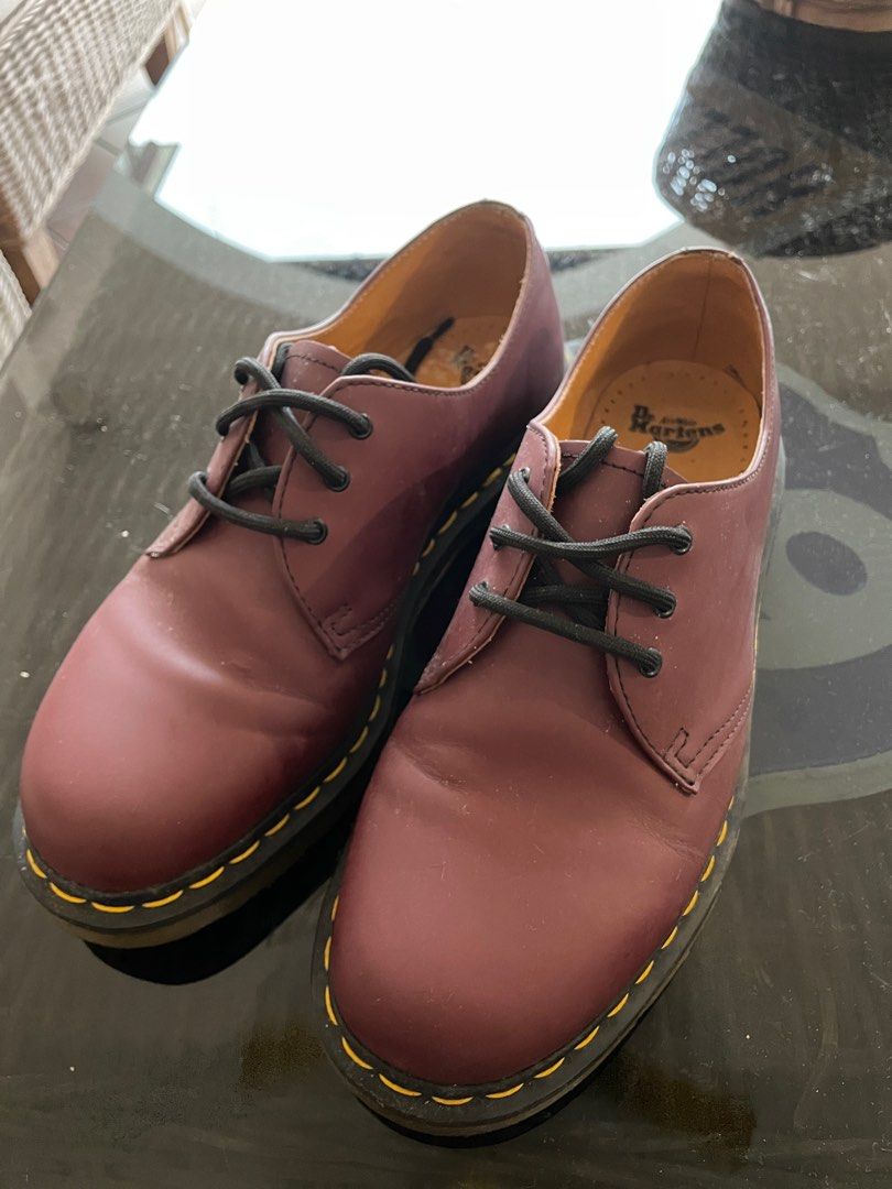 Dr Martens 1461 Smooth Leather Shoes Cherry Red Men s Fashion