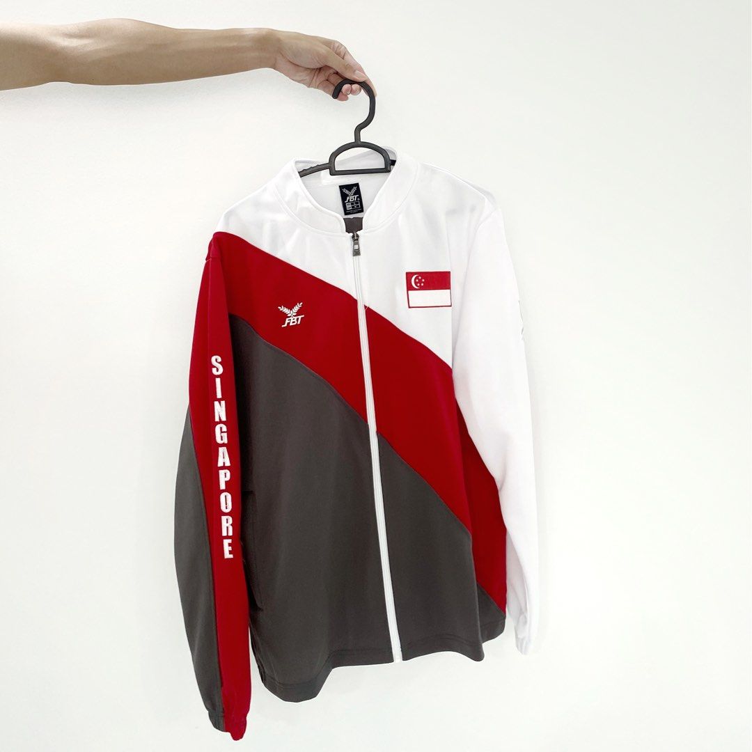 FBT Singapore Contingent Track Suit World University Games Chengdu 2021 2023 Jacket sweater outerwear long sleeve pants red white grey wug uni