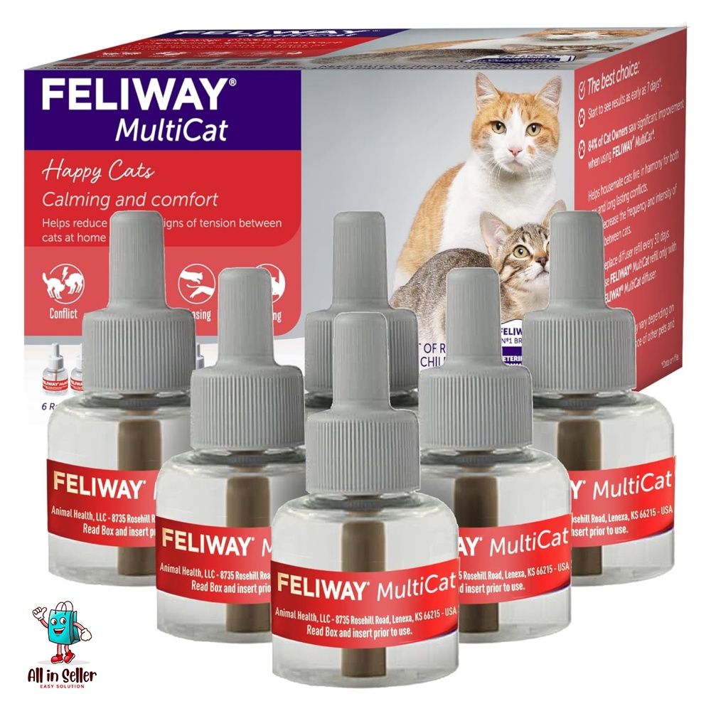 FELIWAY MultiCat Calming Pheromone, 30 Day Refill - 6 Pack, Pet Supplies,  Homes & Other Pet Accessories on Carousell
