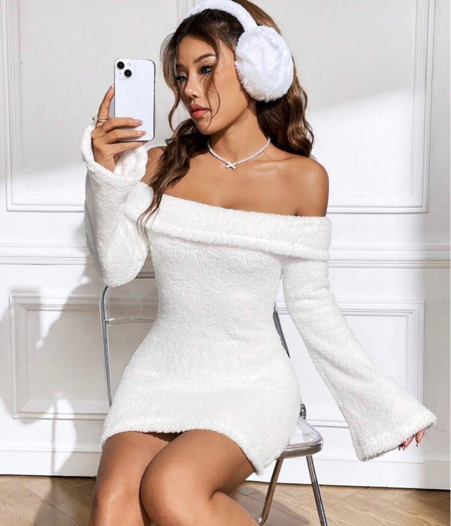 White off discount the shoulder bodycon