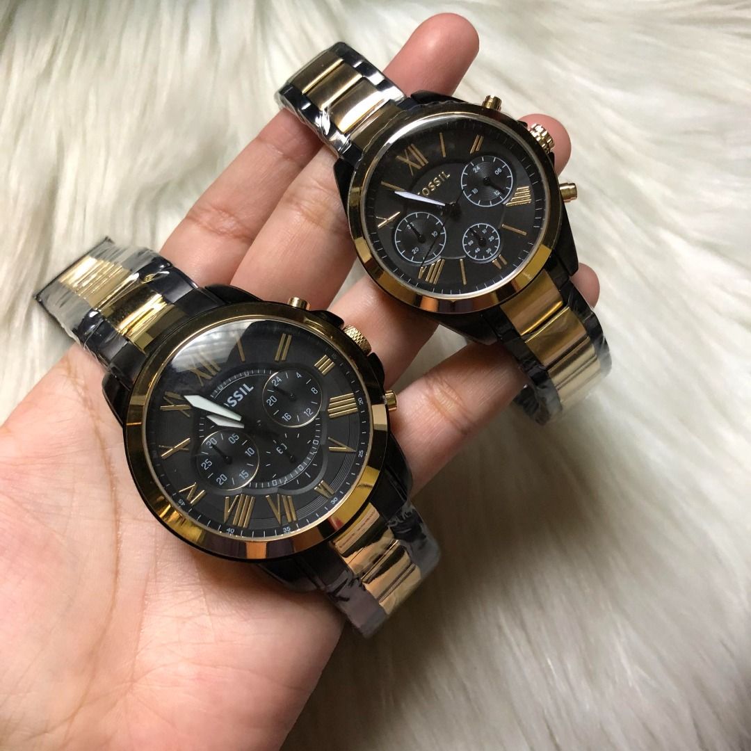 FOSSIL COUPLE WATCH TWO TONED